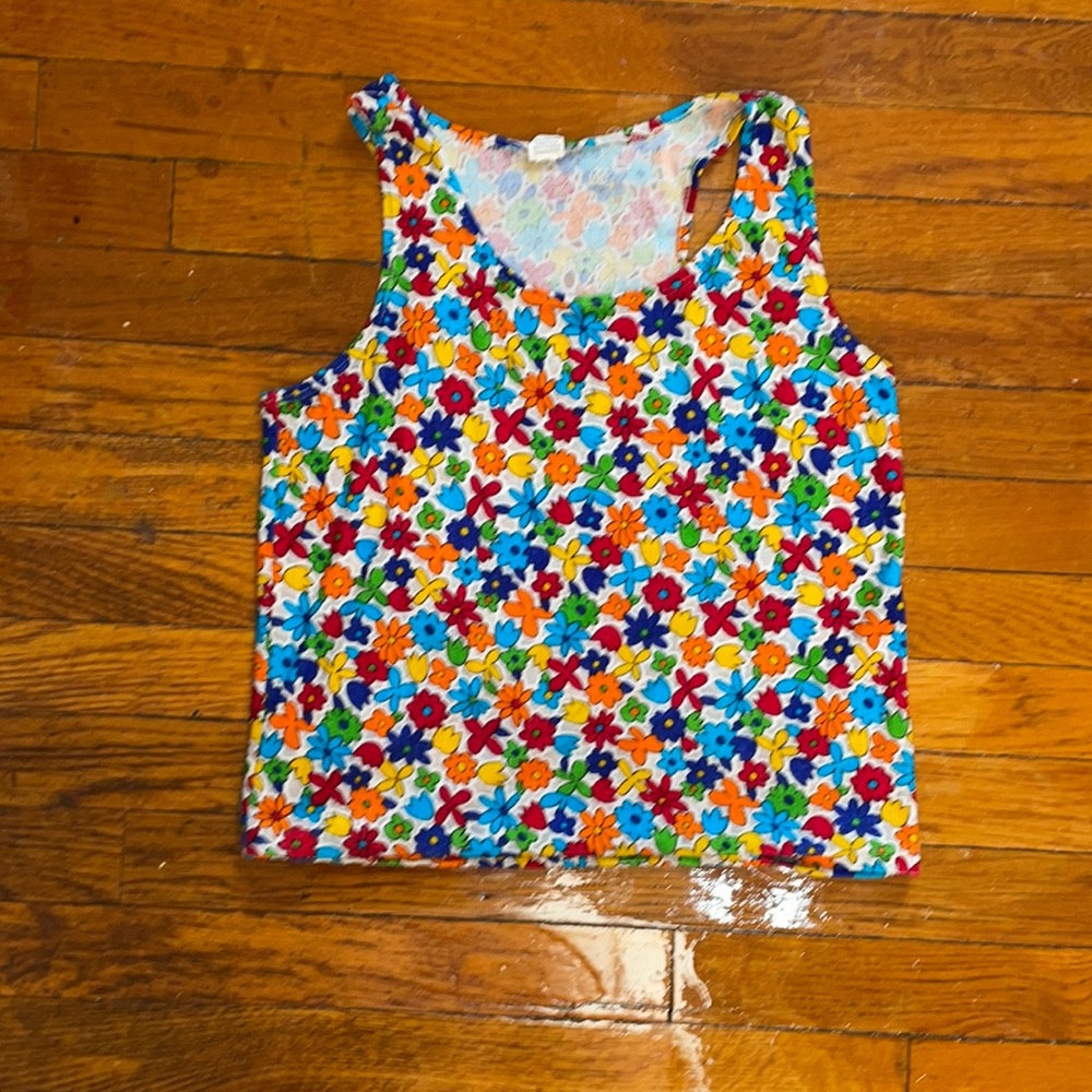Vintage rainbow floral tank